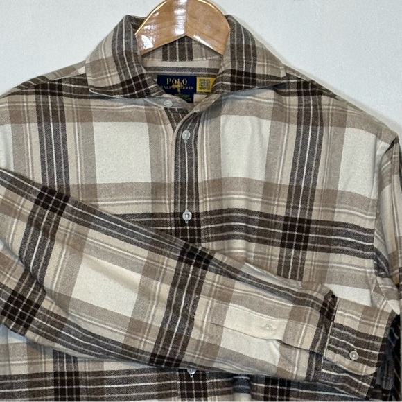 Polo Ralph Lauren Dresses & Skirts - Polo by Ralph Lauren Women’s Plaid Fringe Trim Shirt Dress Brown & Cream Size 6